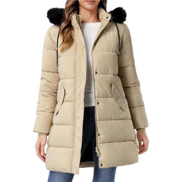 Women's Winter Coat Long Waterproof Parka - Warm Snow Jacket f - Picture 5 of 7